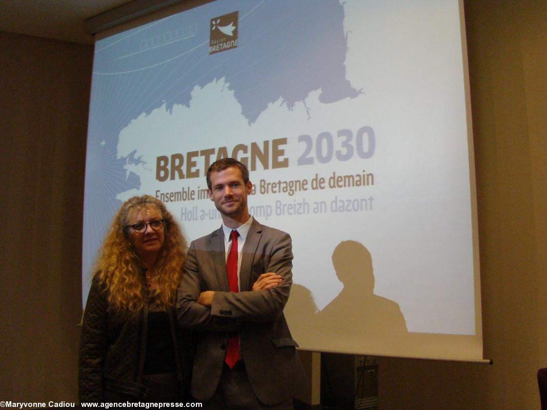 Bretagne 2030 Paris. Kaourintine Hulaud et Pierre Karleskind. Bretagne 2030 Paris. Kaourintine Hulaud et Pierre Karleskind.