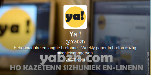 War twitter e vez skignet bep sizhun pennadoù a vez kavet war yabzh.com hag eskemmet e brezhoneg war rouedad sokial kentañ ar bed gant an hashtag #bzhg