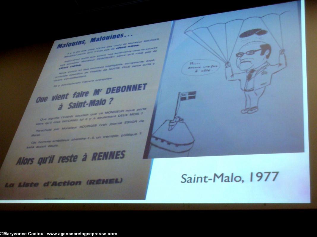 Satire pour un parachutage à Saint-Malo en 1977. Satire pour un parachutage à Saint-Malo en 1977.