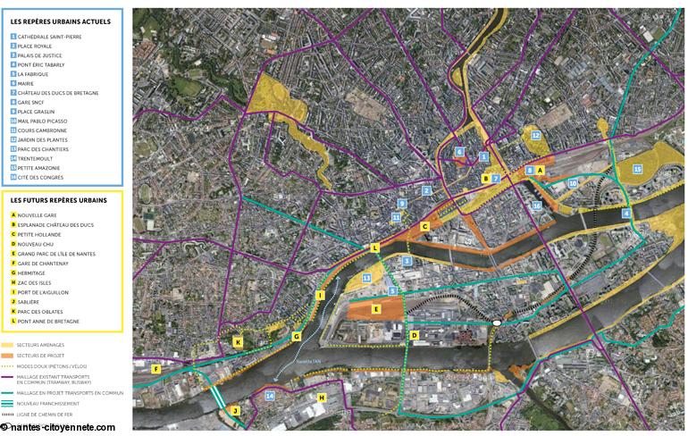 Carte du Grand coeur de Nantes. Site nantes-citoyennete.com