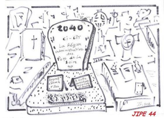 RIP (<i>Rest in peace</i>, repose en paix). M. Fillon a déposé une plaque <i>Regrets éternels</i>. M. Auxiette : <i>À notre aventure socialiste</i>.