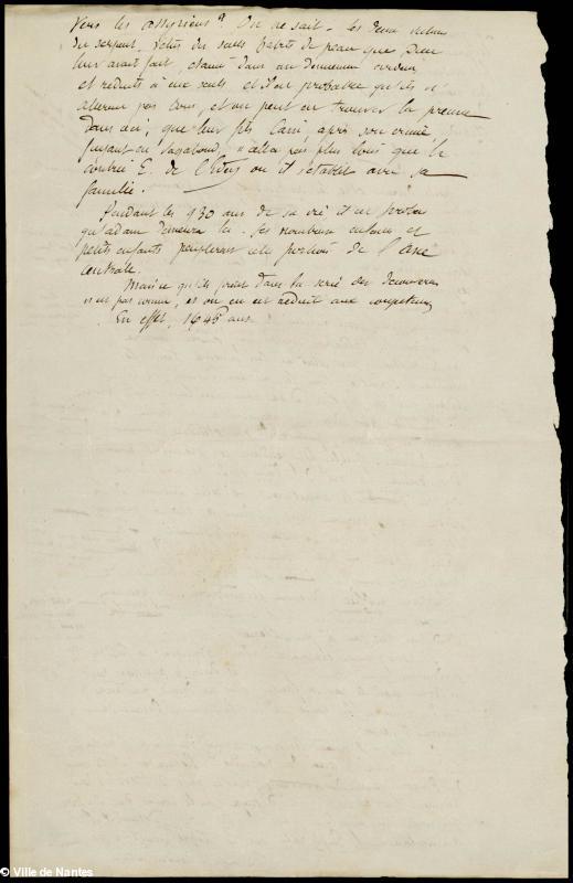 Manuscrit inédit de Jules Verne de 1869 : verso du brouillon fragmentaire du chapitre intitulé "Les Voyageurs célèbres avant Homère. Moïse, Ulysse, Jason". cop Ville de Nantes. Manuscrit inédit de Jules Verne de 1869 : verso du brouillon fragmentaire du chapitre intitulé "Les Voyageurs célèbres avant Homère. Moïse, Ulysse, Jason". cop Ville de Nantes.