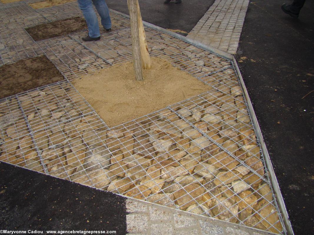 Gros plan sur l'empierrement. Collège Anne de Bretagne. Saint-Herblain. Gros plan sur l'empierrement. Collège Anne de Bretagne. Saint-Herblain.