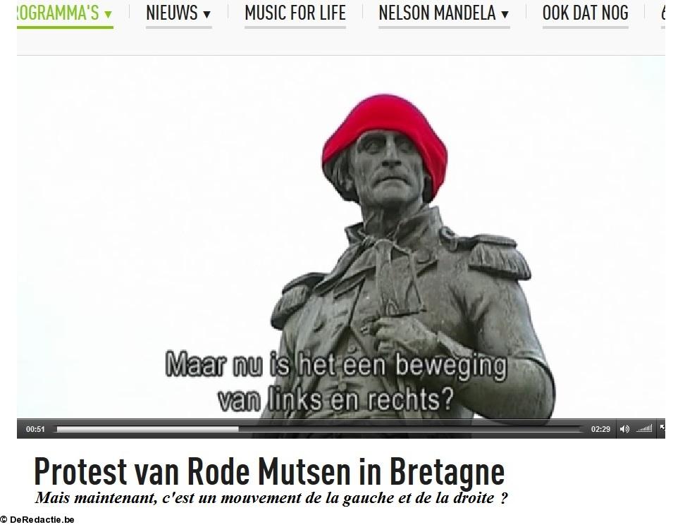 Reportage de la télévision flamande à Carhaix le 30 novembre 2013. Copie d'écran.