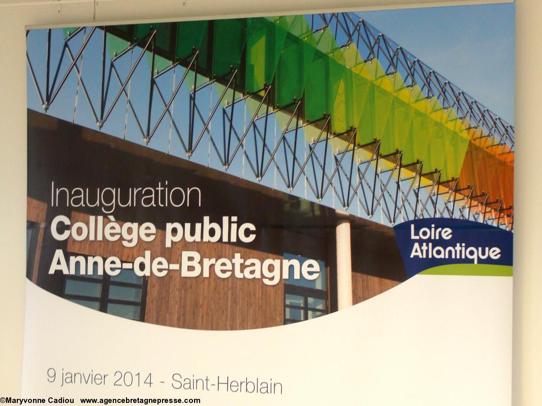 Grande affiche. Inauguration collège Anne de Bretagne Saint-Herblain. Grande affiche. Inauguration collège Anne de Bretagne Saint-Herblain.