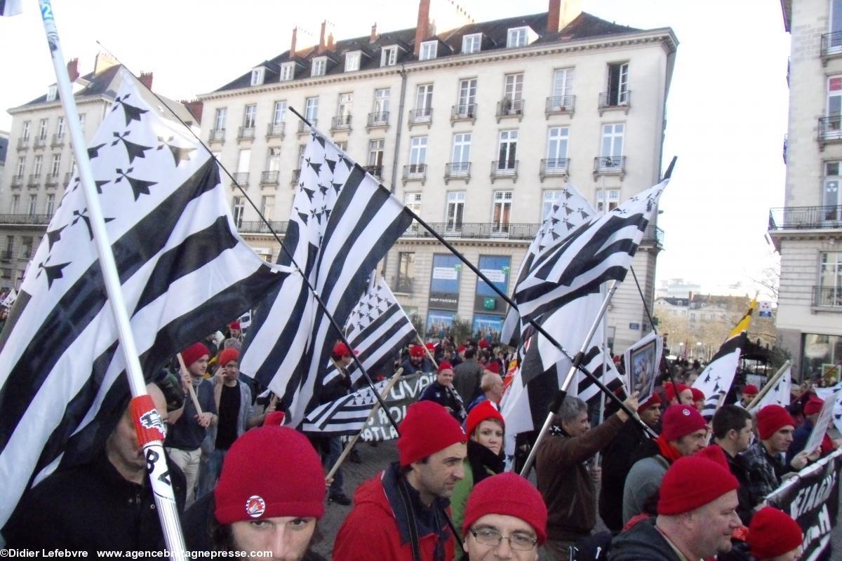 La place Royale rouge et noire et blanche de monde. La place Royale rouge et noire et blanche de monde.