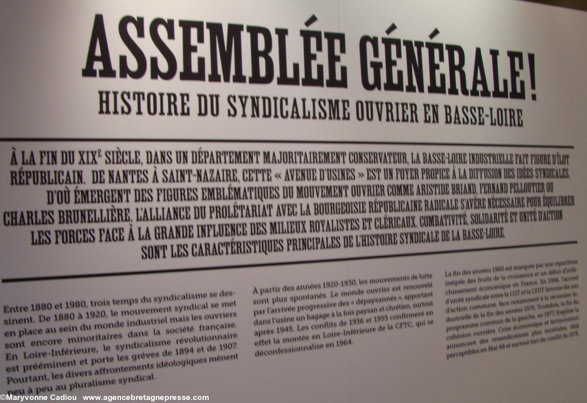 Introduction. Histoire du syndicalisme ouvrier en Basse-Loire. Exposition à l'Hôtel du Département. Introduction. Histoire du syndicalisme ouvrier en Basse-Loire. Exposition à l'Hôtel du Département.