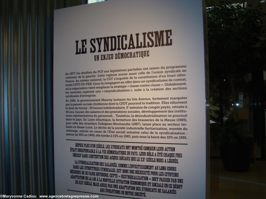 Conclusion-synthèse. Histoire du syndicalisme ouvrier en Basse-Loire. Exposition à l'Hôtel du Département. Conclusion-synthèse. Histoire du syndicalisme ouvrier en Basse-Loire. Exposition à l'Hôtel du Département.