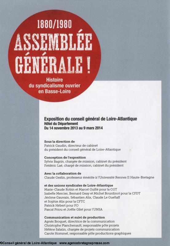 Livret de visite, p. 32, la réalisation. Histoire du syndicalisme ouvrier en Basse-Loire. Exposition à l'Hôtel du Département. Livret de visite, p. 32, la réalisation. Histoire du syndicalisme ouvrier en Basse-Loire. Exposition à l'Hôtel du Département.