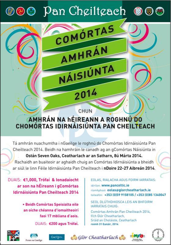 Affiche du festival panceltique 2014 en gaélique.