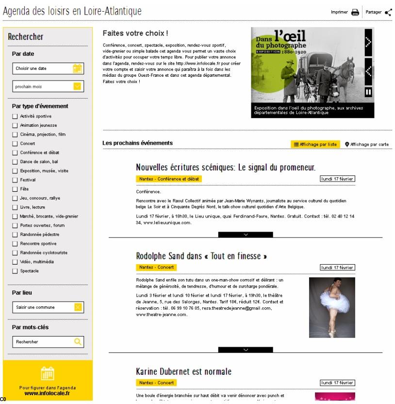 Une page du nouveau site du Conseil général de Loire-Atlantique. 20 février 2014.