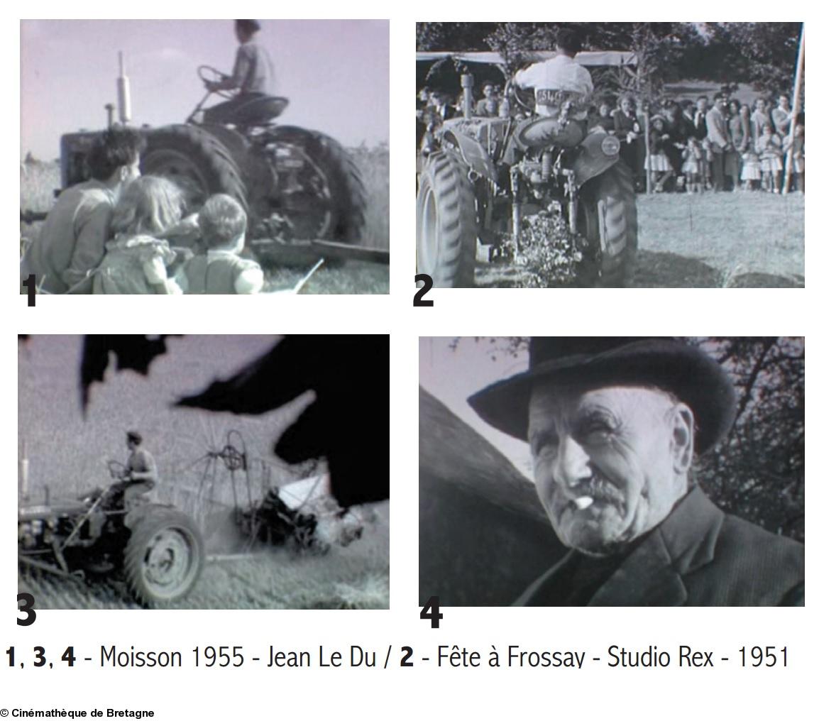 Images de films conservés à la Cinémathèque de Bretagne, dont des extraits apparaissent dans <i>Adieu Paysans</i>.