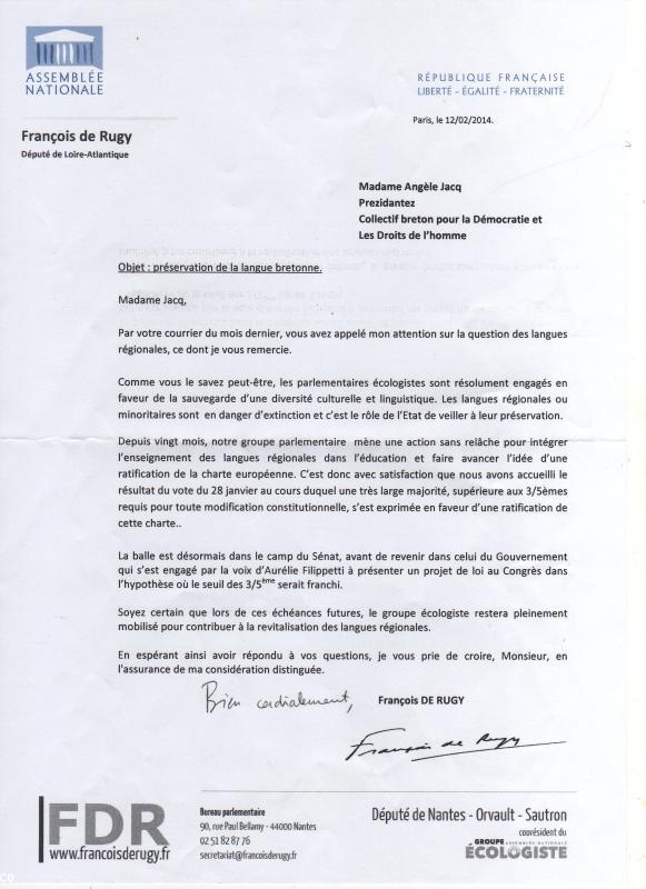 Réponse de F. De Rugy