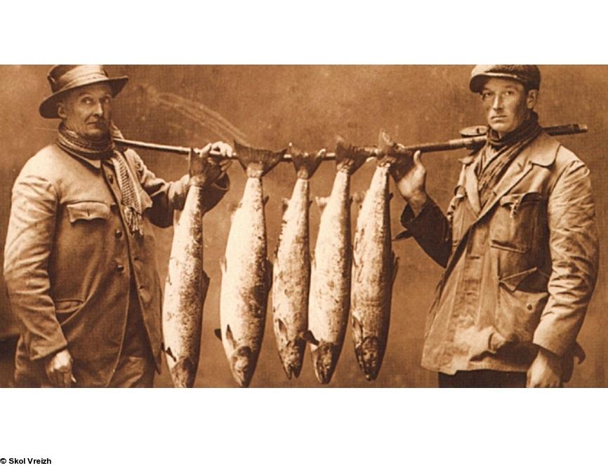 Une illustration du livre <i>Le saumon en Bretagne. Des siècles d'histoire et de passion</i>, par Pierre Phélipot et Pierre Martin. Morlaix, Skol Vreizh, 2014.