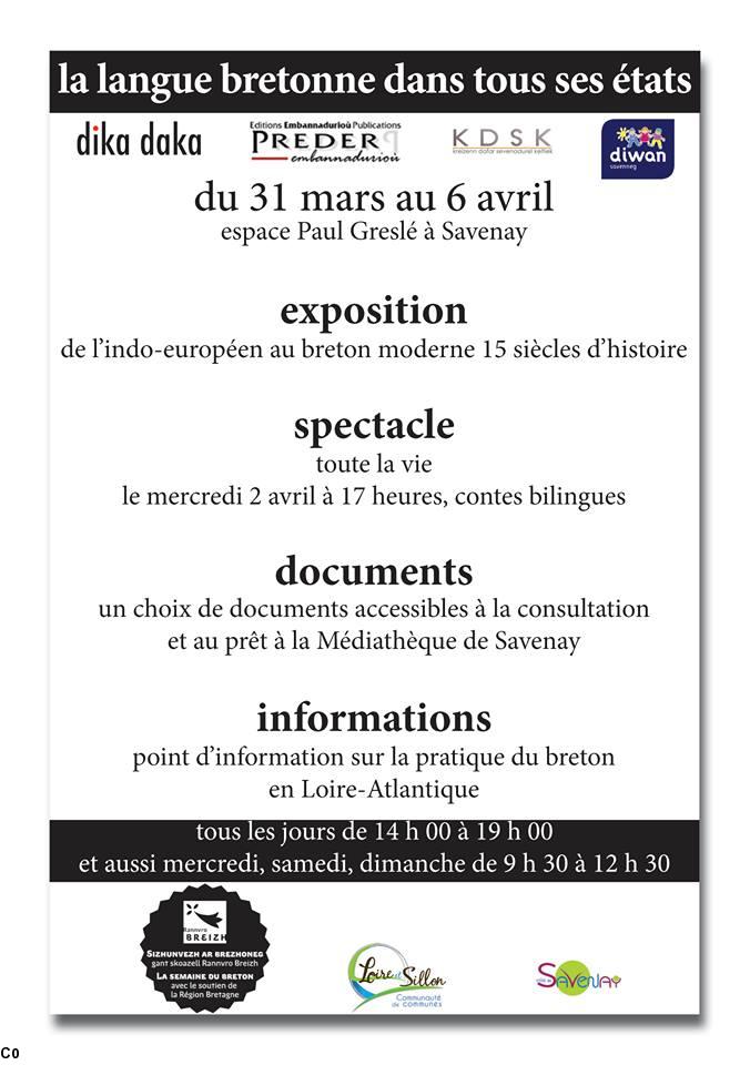 Programmation de la Semaine du Breton et du Gallo 2014 à Savenay.