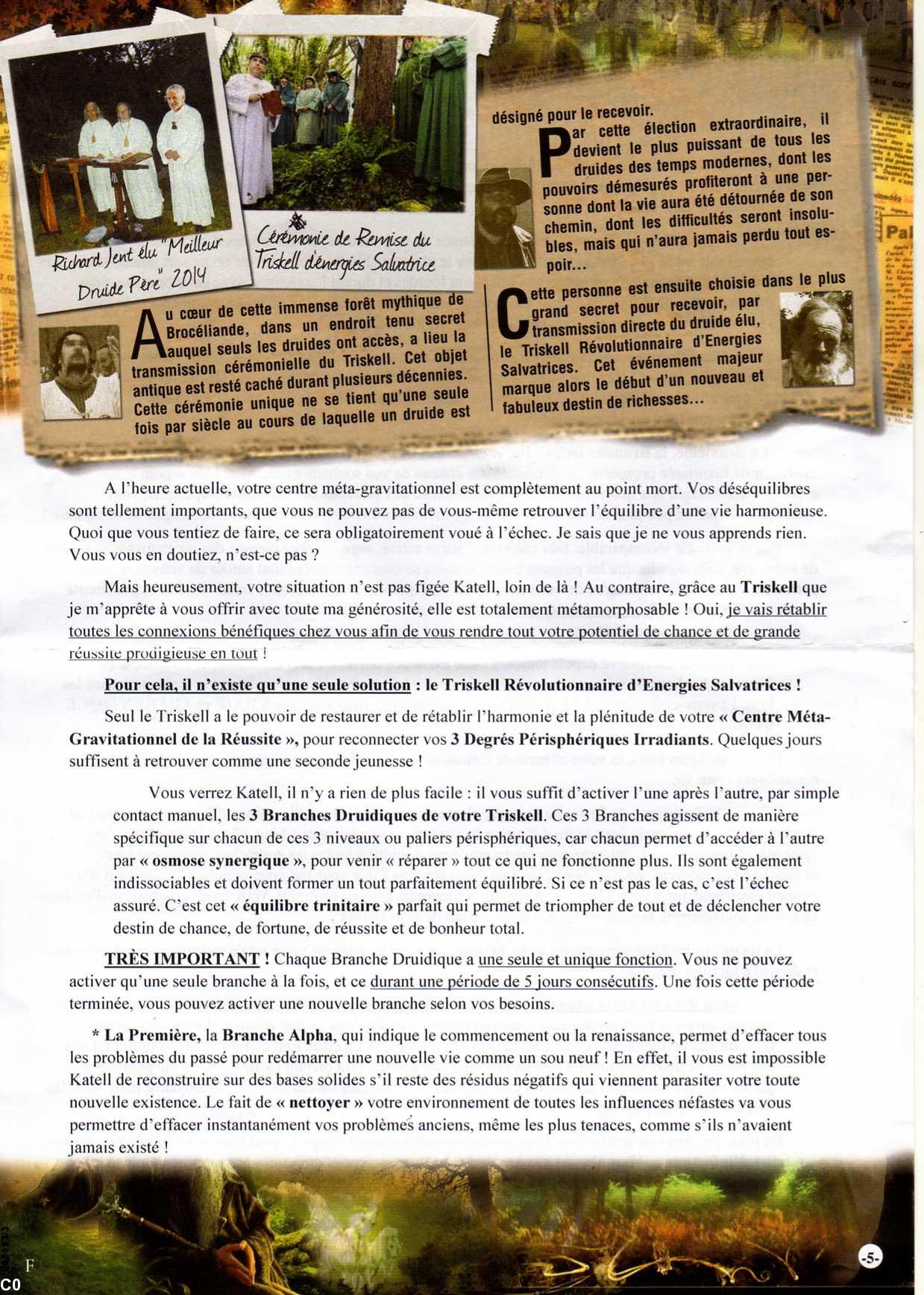 Arnaque “druide” Jent. Prospectus p. 3.