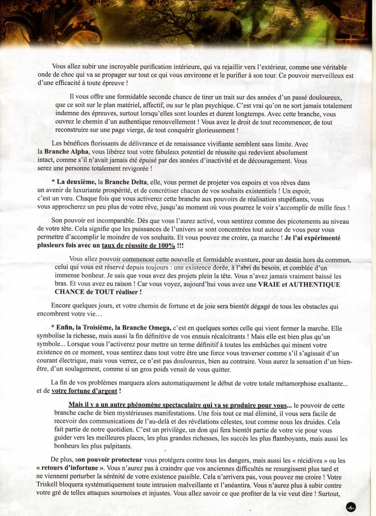 Arnaque “druide” Jent. Prospectus p. 4.