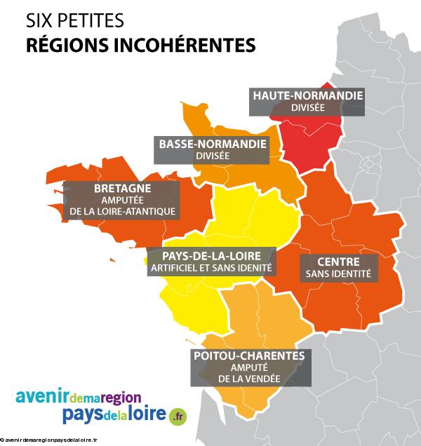 Six petites régions incohérentes.