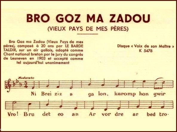 Bro Goz, orthographe de l'époque.