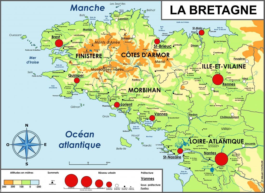 Carte de la Bretagne
