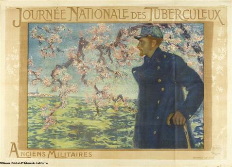 Lithographie de Lucien Lévy-Dhurmer : <i>Journée nationale des tuberculeux anciens militaires</i> de la collection du musée d'Art et d'Histoire du Judaïsme de Paris. Lithographie de Lucien Lévy-Dhurmer : <i>Journée nationale des tuberculeux anciens militaires</i> de la collection du musée d'Art et d'Histoire du Judaïsme de Paris.