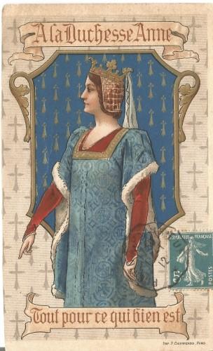 Magasin nazairien <i>A la Duchesse Anne</i>. Devise <i>Tout pour ce qui bien est</i>. Carte postale imprimée par P. Charpentier (?) à Paris.