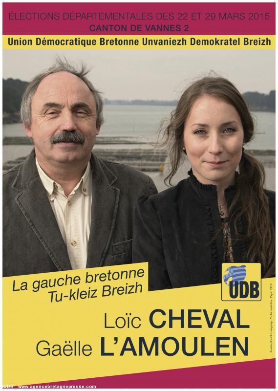 Loïc Cheval et Gaëlle L'Amoulen, candidats aux départementales à Vannes 2