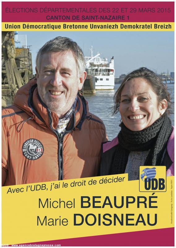 Michel Beaupré et Marie Doisneau, candidats aux départementales à Saint-Nazaire 1