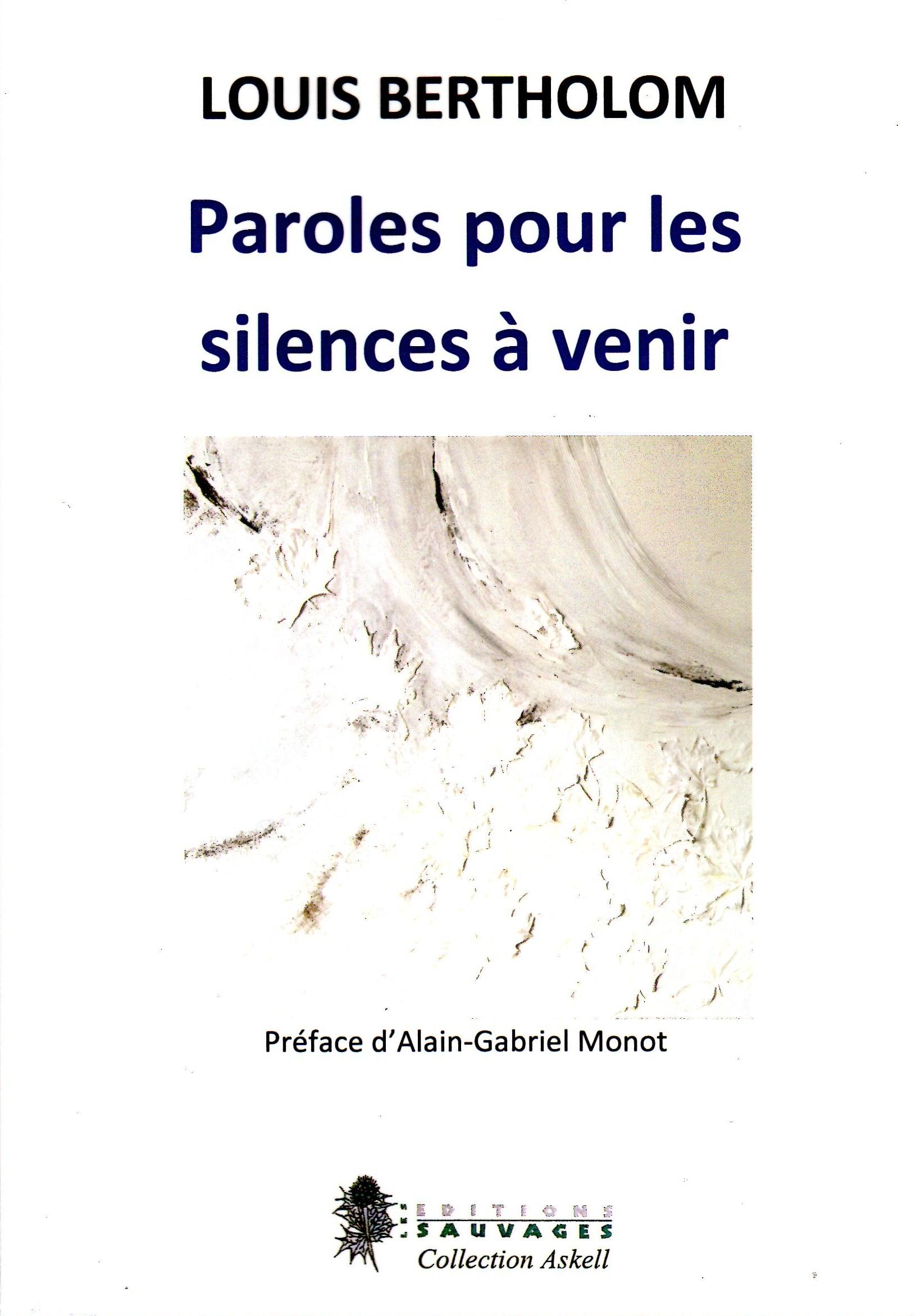 Visuel de couverture de "Paroles pour les silences à venir" de Louis Bertholom