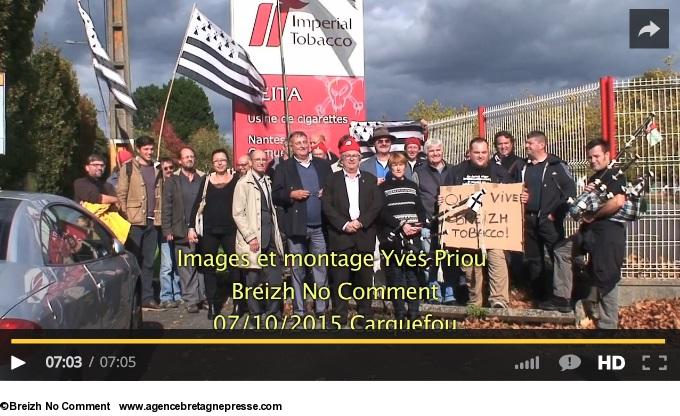 Rassemblement à Carquefou le 7 octobre 2015. Bonnets rouges, membres de Bretagne Réunie et musiciens... Copie d'écran. Rassemblement à Carquefou le 7 octobre 2015. Bonnets rouges, membres de Bretagne Réunie et musiciens... Copie d'écran.