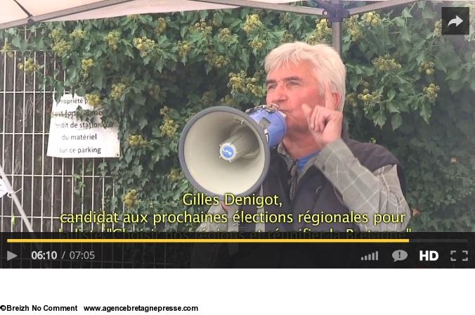 Gilles Denigot au rassemblement de Carquefou le 7 octobre 2015. Copie d'écran. Gilles Denigot au rassemblement de Carquefou le 7 octobre 2015. Copie d'écran.