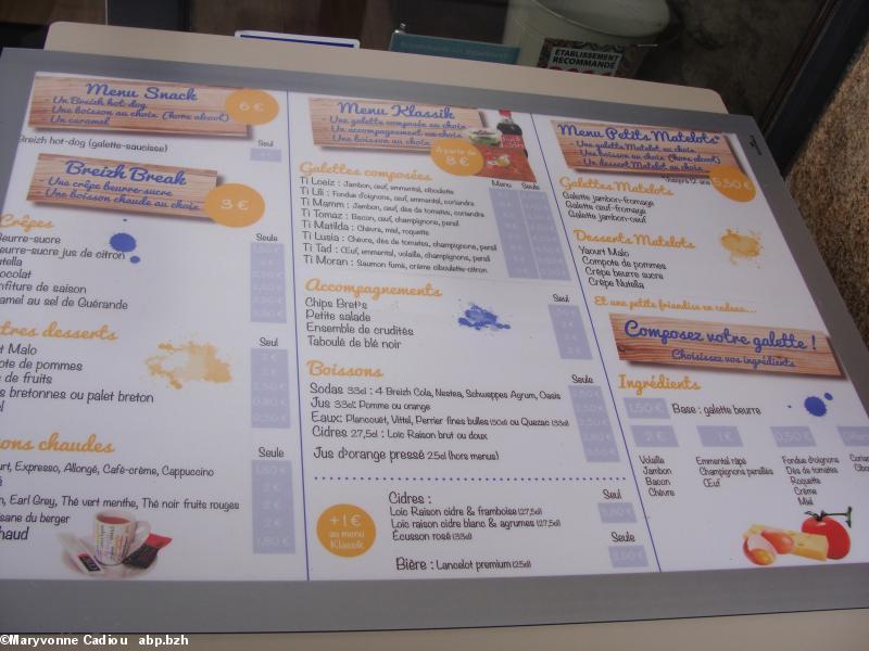 Ker Juliette en ville à Nantes, la carte, ph. 3 mars 2016. Ker Juliette en ville à Nantes, la carte, ph. 3 mars 2016.