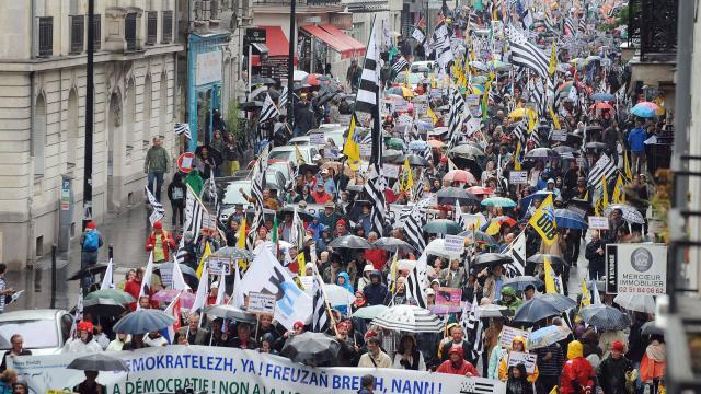 La manifestation à Nantes avait rassemblé plus de 35.000 personnes durant la réforme territoriale.