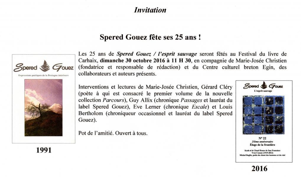 Carton 25 ans de la revue Spered Gouez