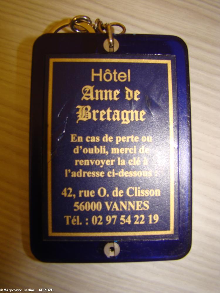 Vannes. Hôtel Anne de Bretagne. Porte-clé.