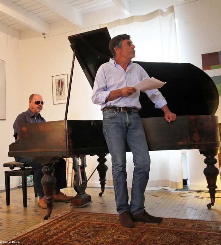 Lecture du Funambule de Jean Genet dans la galerie de Michael WESTON, le 5 Octobre 2015 à PENMARCH