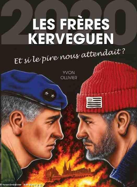 Couverture de Les Frères Kerveguen, de Yvon Ollivier chez Yoran Embanner. Création Marc Mosnier.