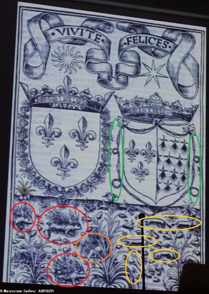 13-3- Frontispice d'un livre imprimé de 1510. Égalité : les porc-épics et les hermines au naturel. 13-3- Frontispice d'un livre imprimé de 1510. Égalité : les porc-épics et les hermines au naturel.