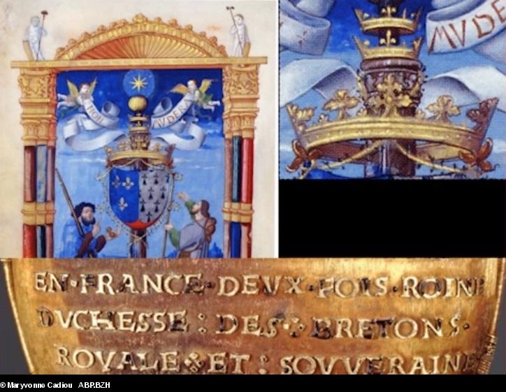 19- Sa devise Non Mudera. En haut de l'enluminure de gauche. 19- Sa devise Non Mudera. En haut de l'enluminure de gauche.