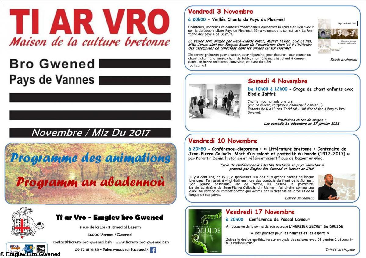 Programmation TAV Novembre 2017