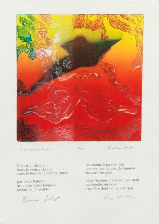 Gravure Francis Rollet Poème Eve Lerner