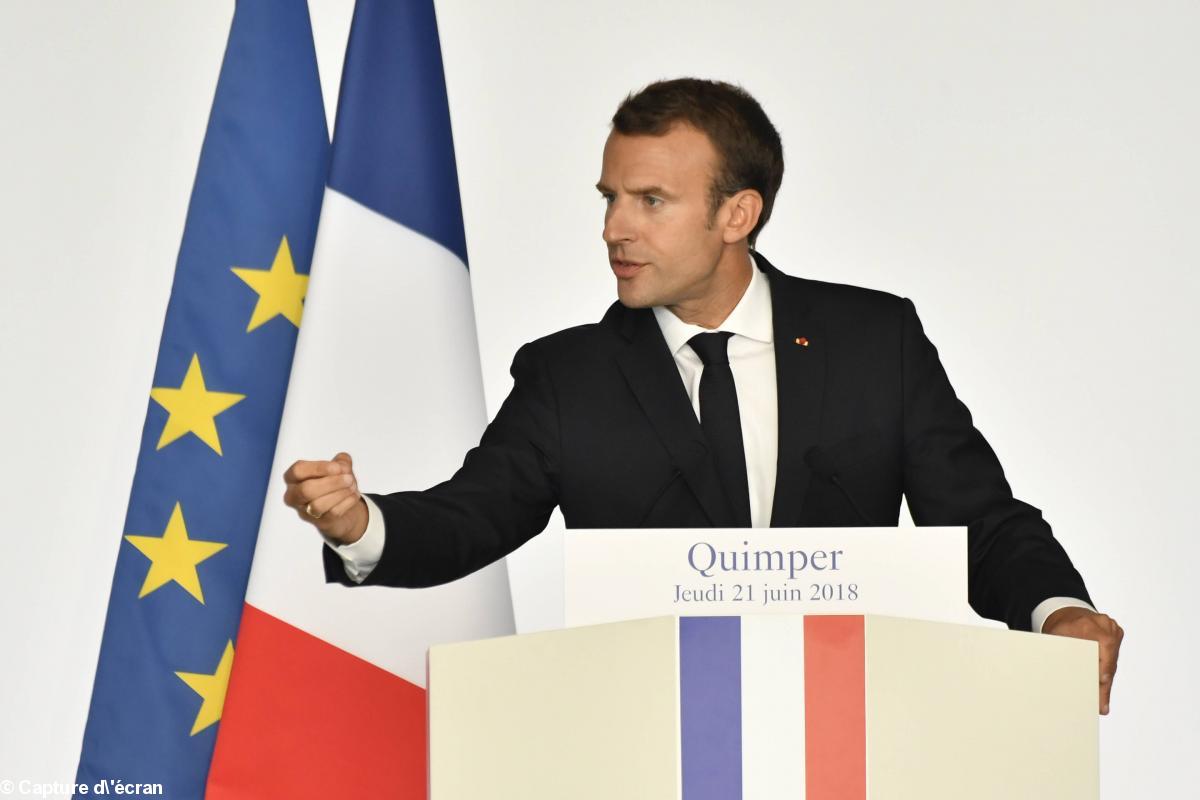 Emmanuel Macron à Quimper en juin 2018.
