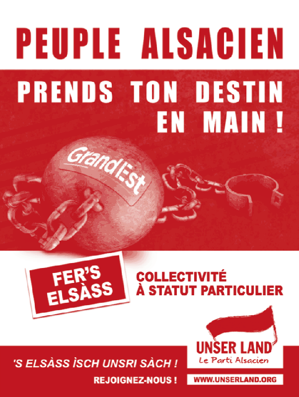 Affiche du parti alsacien Unser Land