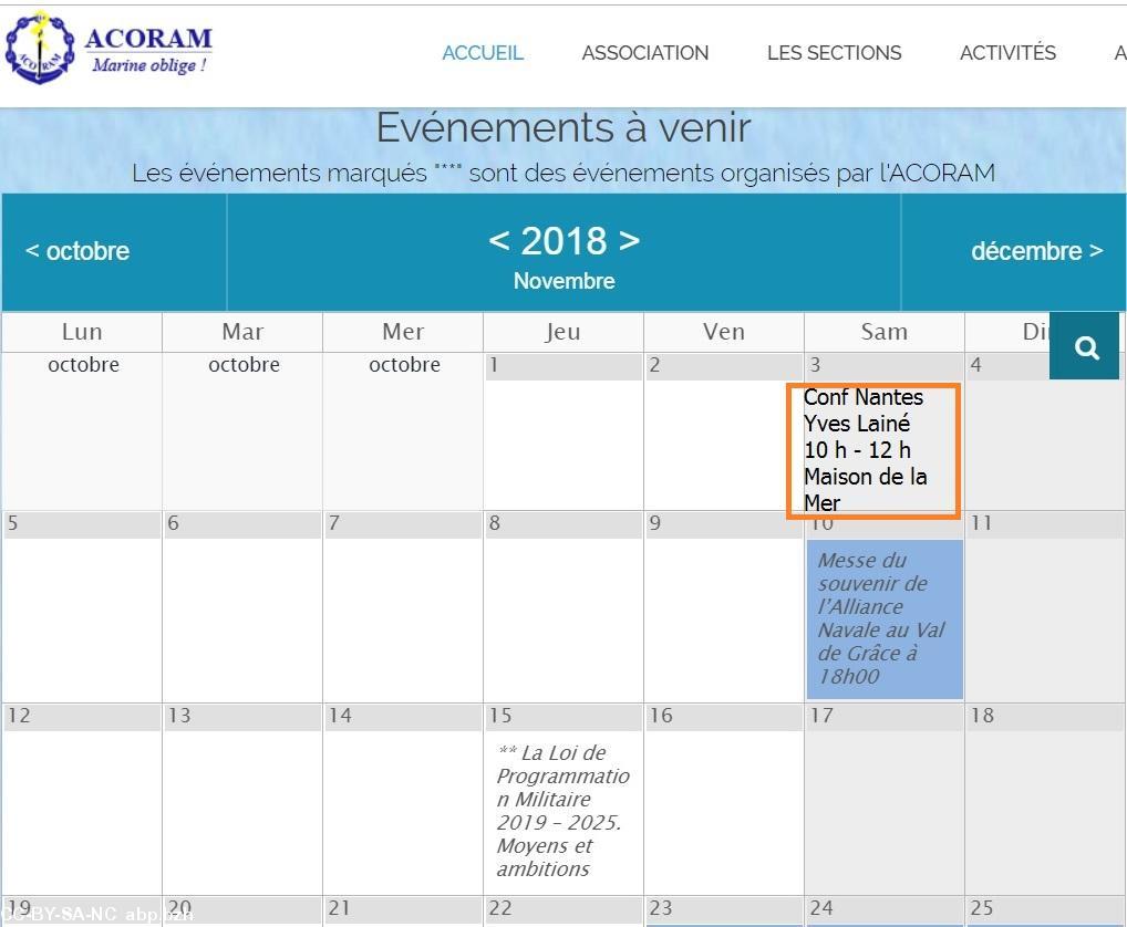 8-L'Acoram, copie d'écran améliorée de la mention de la conférence.