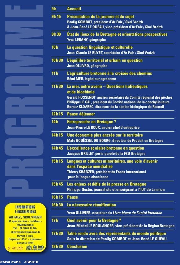 2-Programme du colloque du 16 nov. à Ploujean-Morlaix.