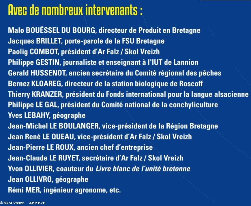 3-La liste des intervenants au colloque.