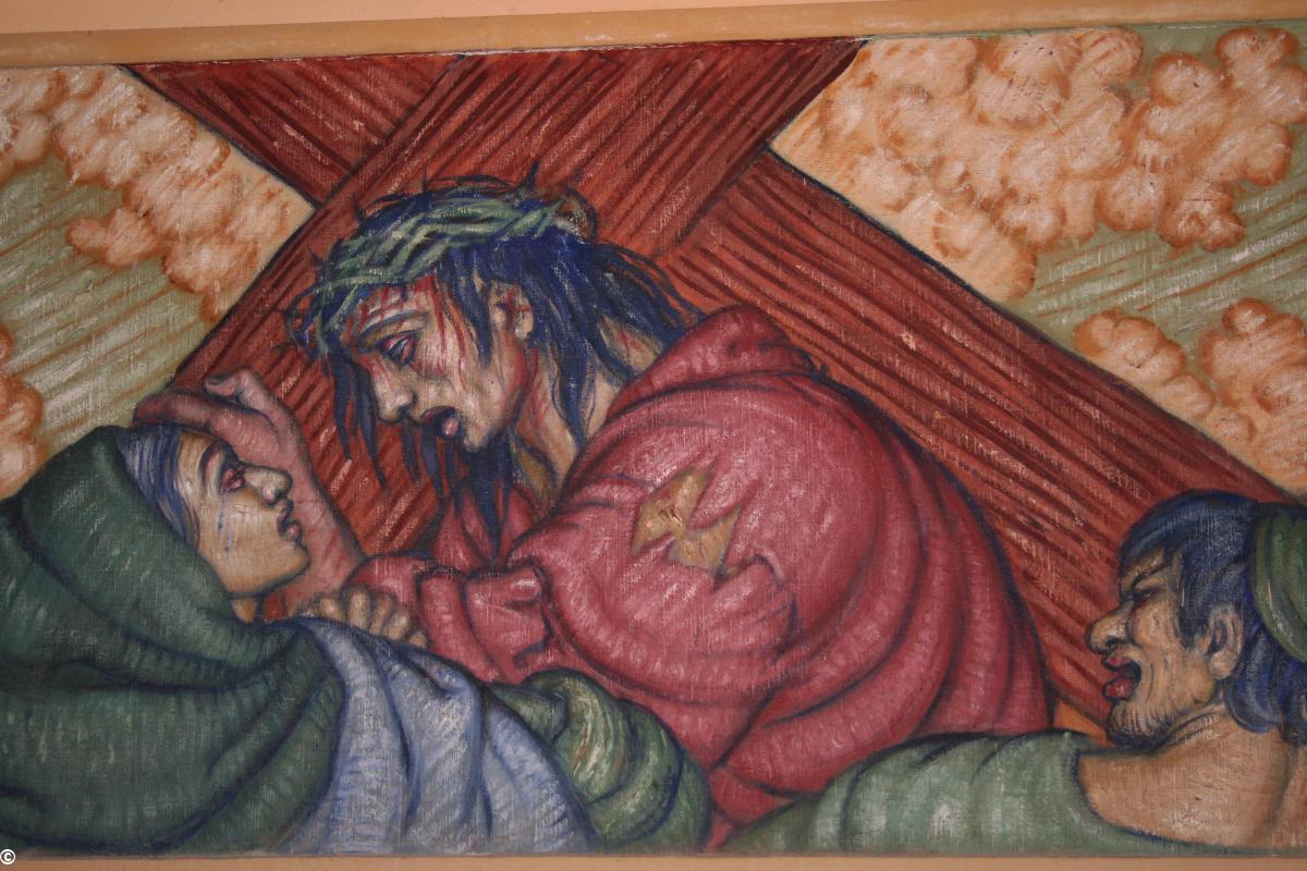 Un extrait du chemin de croix de Xavier de Langlais sur toile marouflée: de la BD avant l'heure?