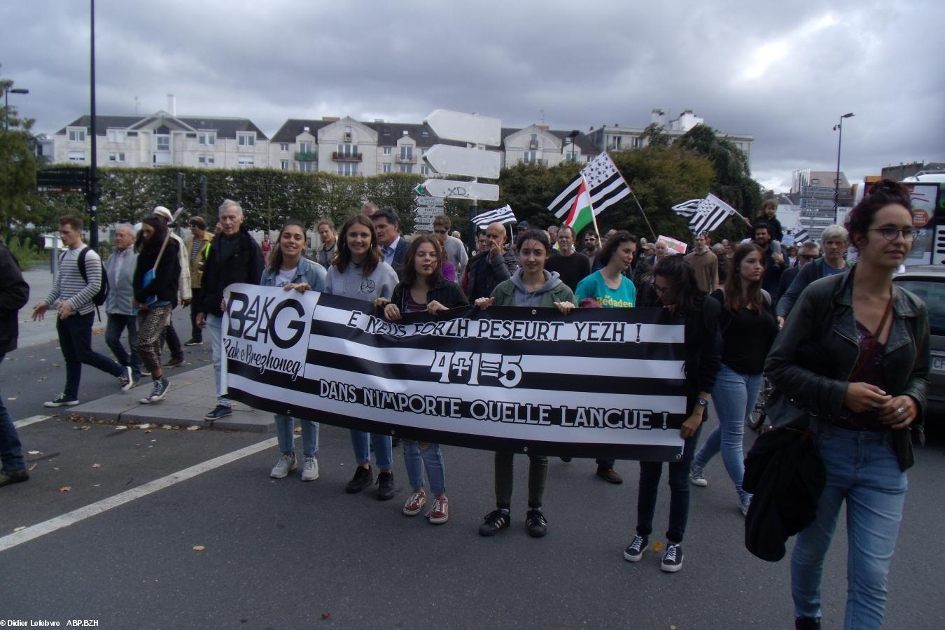 manif de la Coordination démocratique bretonne et de 44=BZH du 28/09/19. Beaucoup de jeunes sincères dans le cortège manif de la Coordination démocratique bretonne et de 44=BZH du 28/09/19. Beaucoup de jeunes sincères dans le cortège