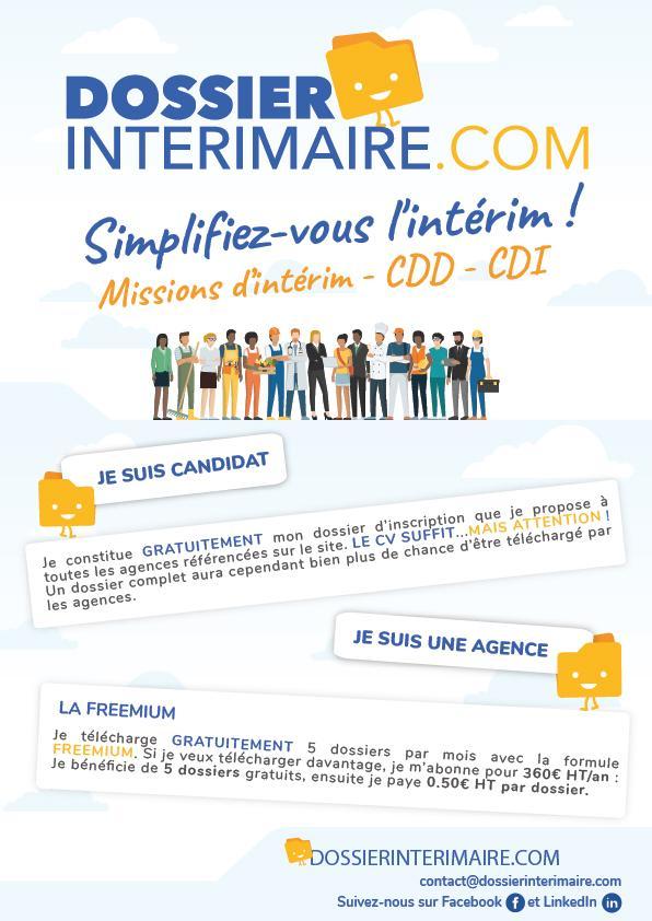 dossierinterimaire.com, la toute nouvelle plateforme pour multidiffuser votre candidatures auprès de toutes les agences d'intérim