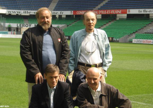 Jean-Pierre Pichard avec  Alan Stivell,  Alan Stivell - Frédéric de Saint Sernin  et Dan ar Braz (photo archives ABP)